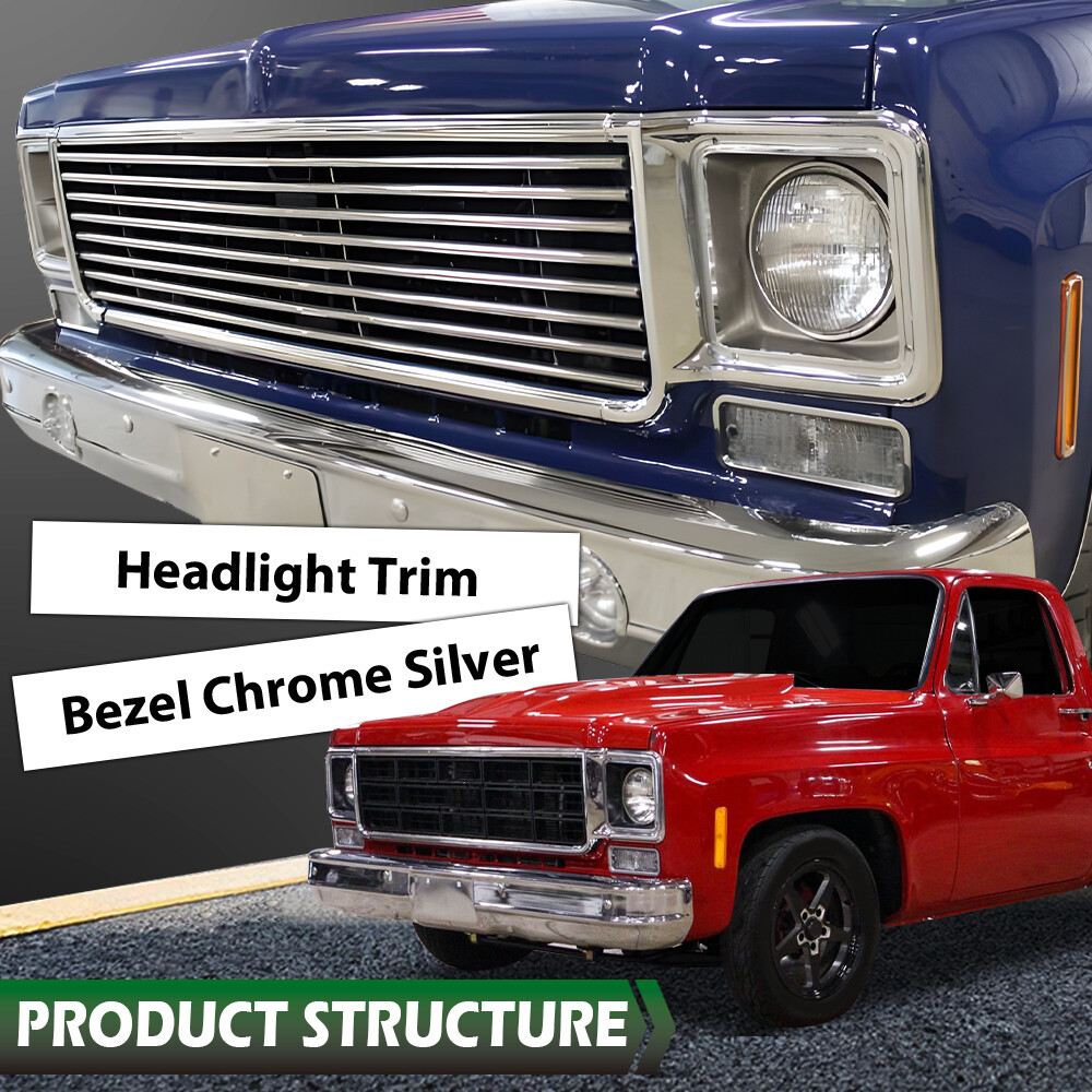 Fit For 1973-1978 Chevy GMC C/K Pickup Truck Silver Fit For 1973-1978 Chevy GMC C/K Pickup Truck Silver
