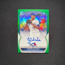 2023 Bowman Chrome Yosver Zulueta 1st Auto /99 Green Refractor Autograph Reds