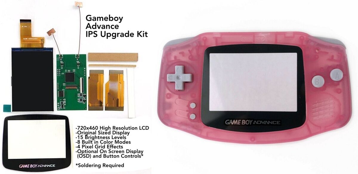 GBA Game Boy Advance No Cut IPS Backlight Mod Kit – Retro Game Repair Shop  LLC