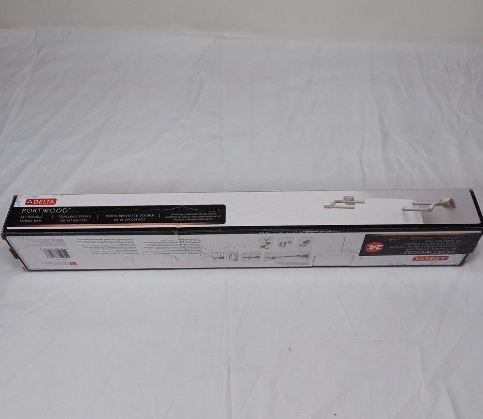 Delta PWD25-BN Portwood 24 inch Double Towel Bar in SpotShield Brushed Nickel