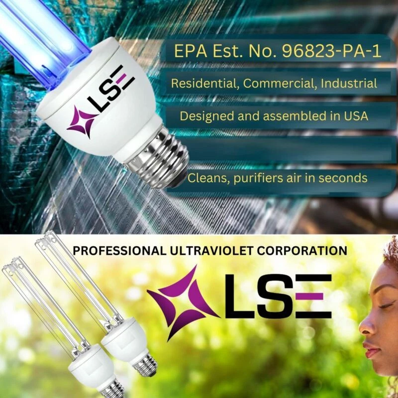 2 Pack UVC UV Light Bulb Lamp 25W E26/E27 Base - Image 4 of 4