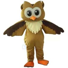 Professional Brown Owl Mascot Costume Suit Party Game Fancy Dress Parade Adults