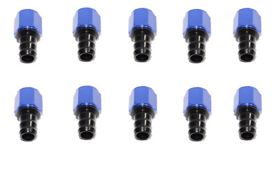 10PCs BLUE AN-10 Straight Push ON Lock Hose Fitting Oil/Fuel/Gas Line Adapter