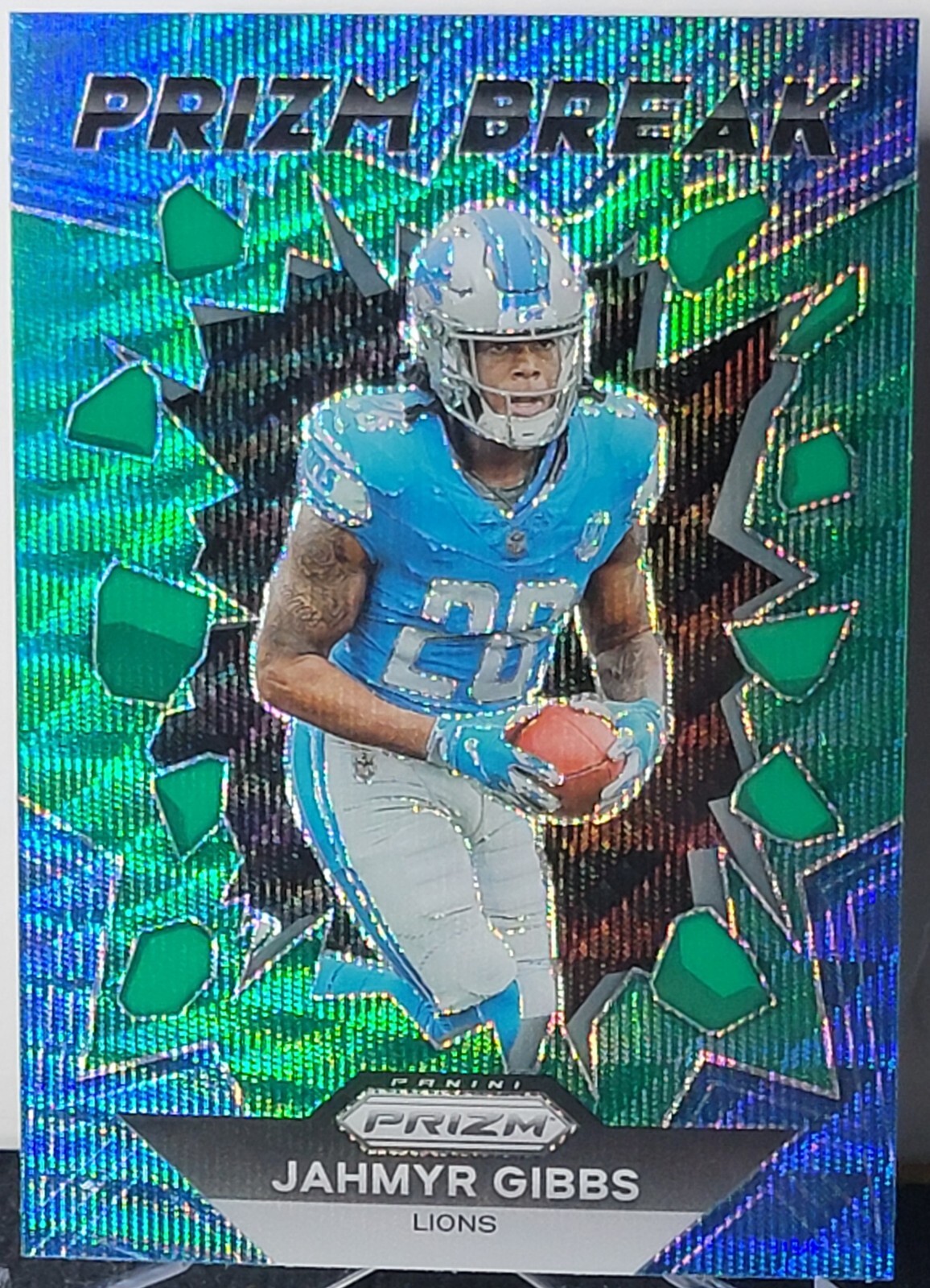 2023 Panini Prizm Prizm Break Prizm Jahmyr Gibbs Lions Rookie Green Wave