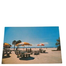 Postcard Ft Desoto Park Patio Beach St Petersburg Florida Chrome Unposted