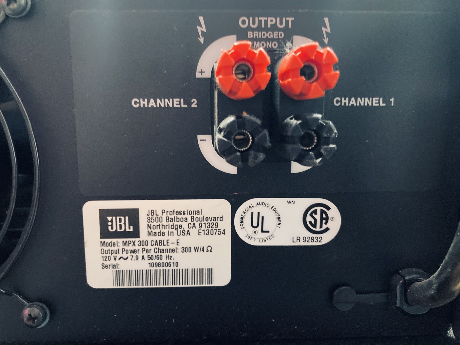 JBL MPX300 Stereo Power Amplifier eBay