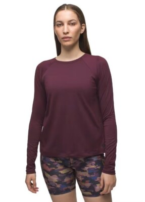 NEW prAna $69 ALPENGLOW LONG SLEEVE TOP IN MULBERRY SZ XL