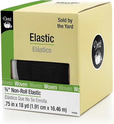 9406B Non-Roll Woven Elastic, Black, 3/4-Inch by 18-Yard