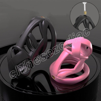 Ventilate Male Chastity Cage Chastity Device Men Resin Locking with 4 Rings