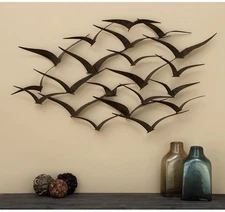 Flight Birds Metal Wall Modern Abstract Contemporary Home Decor Art Sculpture 