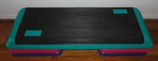 Vintage THE STEP Original Exercise 43" Aerobic Stepper w/ 4 Risers & Travel Bag