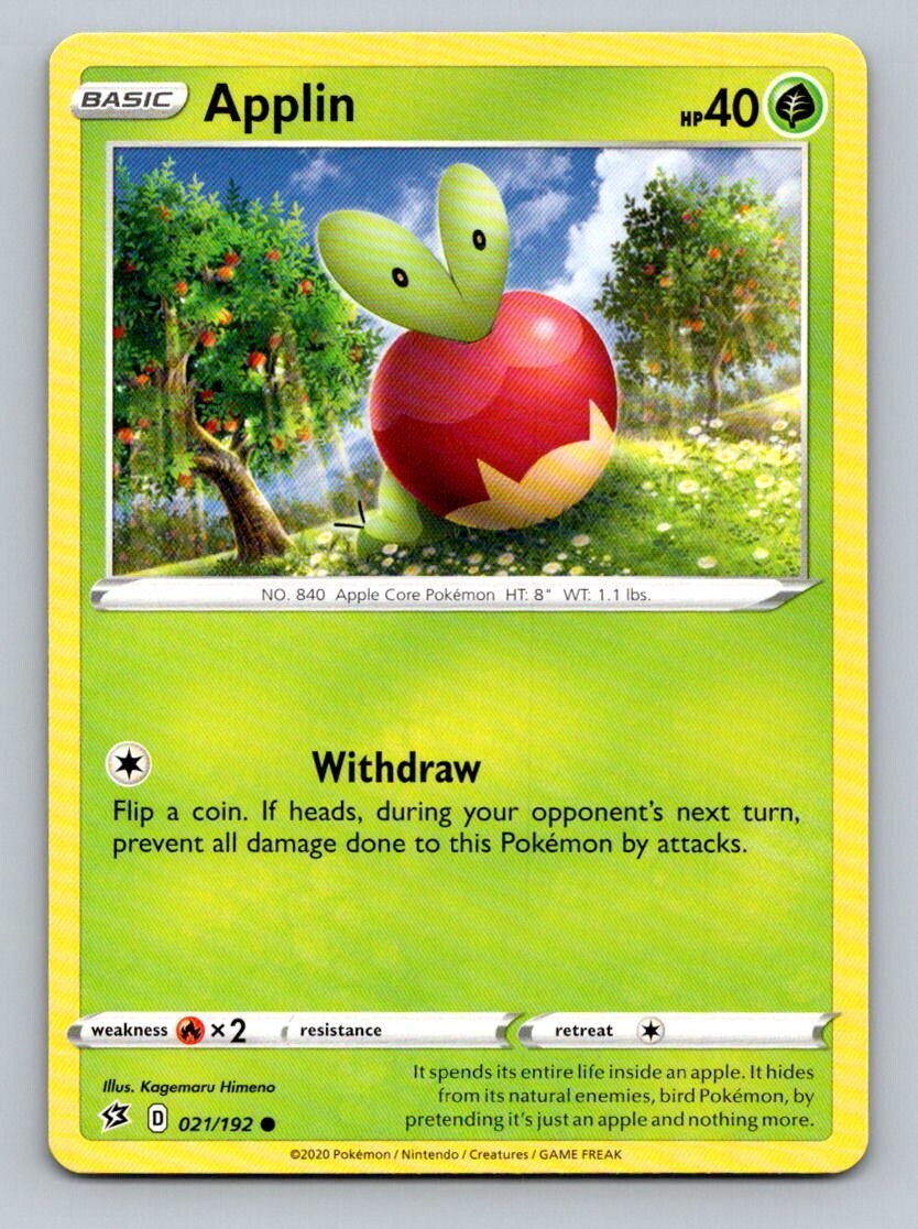 2020 Pokemon Card Rebel Clash Applin 21/192