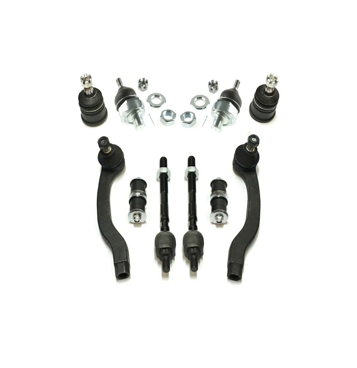 PartsW Front End Suspension Kit – 10pc For Honda Civic 1996-2000 (Tie Rods, Ball Joints, Sway Bar)