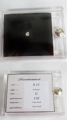 Diamant Naturel Certifié 0,07 Carat - Solitaire Brillant Sous Blister Scellé