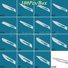 100Pcs Disposable Surgical Scalpel Blades Steel Sterile Surgical Dental Tool