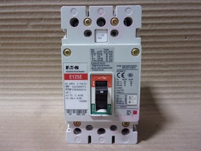 Eaton Cutler E125E EGE3080FFG 3 Pole 80 Amp 600v Circuit Breaker Flaw #59