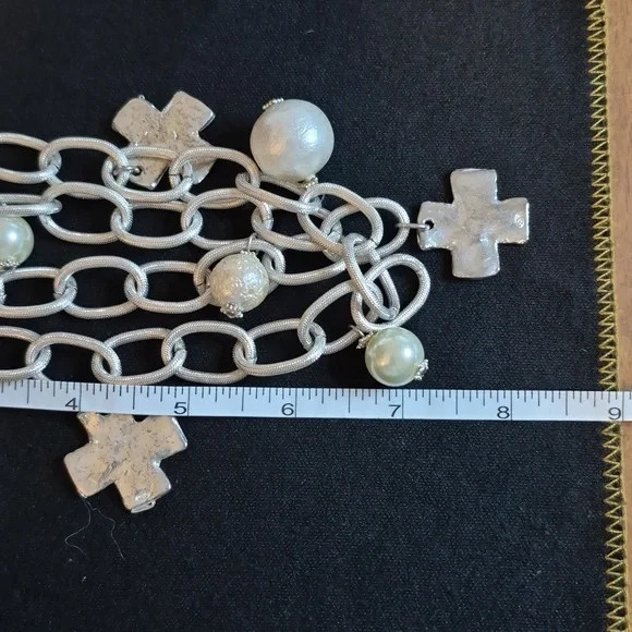 Multi-strand Statement Neclace - textured beads &… - image 5