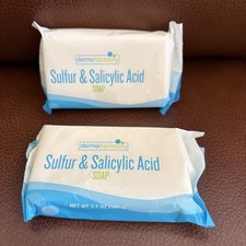 Sulfur and Salicylic Acid Bar Soap - DermaHarmony 3.7 oz -Two Bars Made in USA