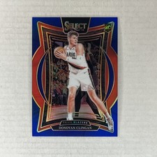 2024-25 Panini Select #69 Donovan Clingan True Blue Prizm RC Blazers