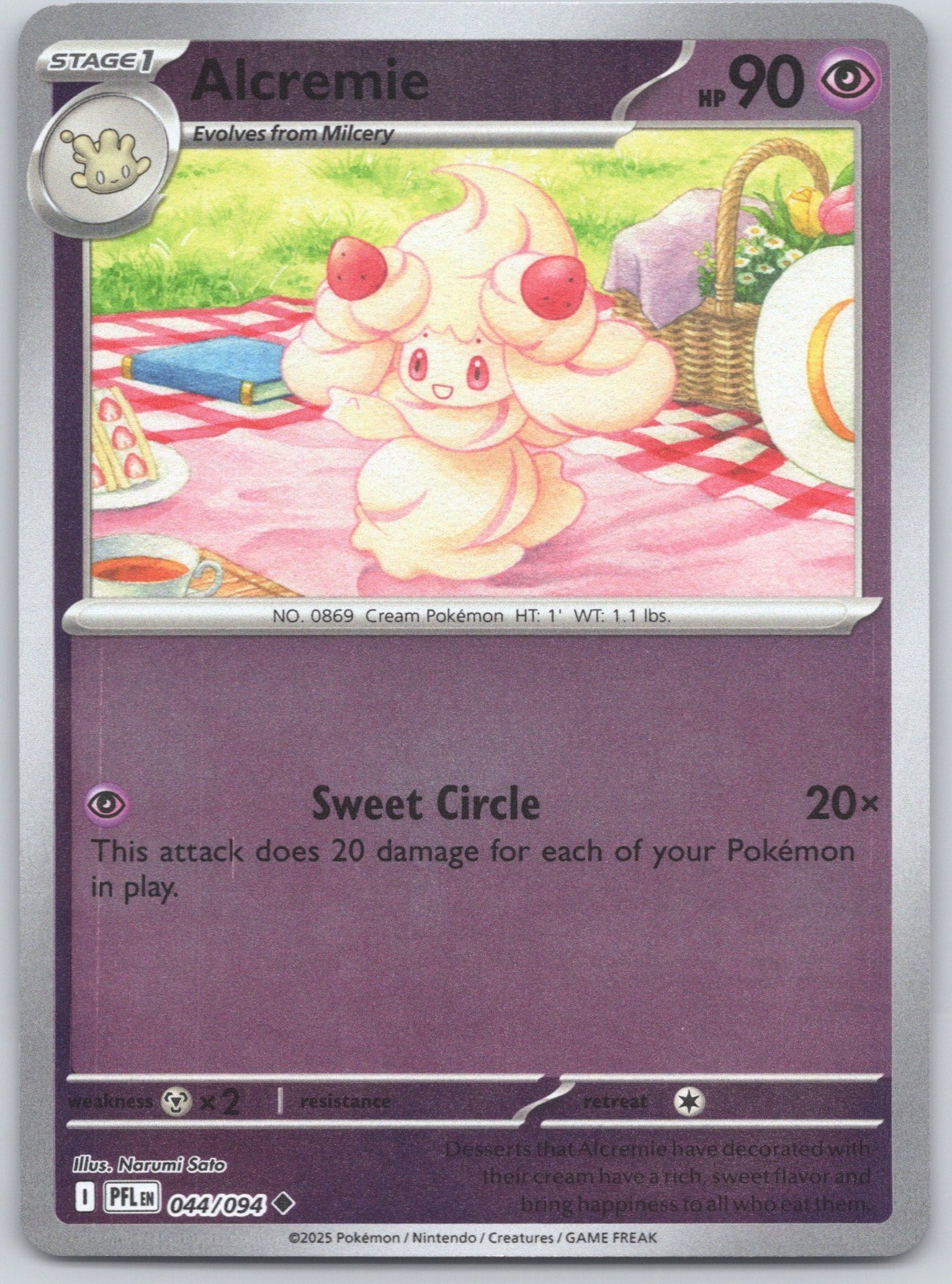 Alcremie Reverse Holofoil Uncommon ME02: Phantasmal Flames 044/094 NM