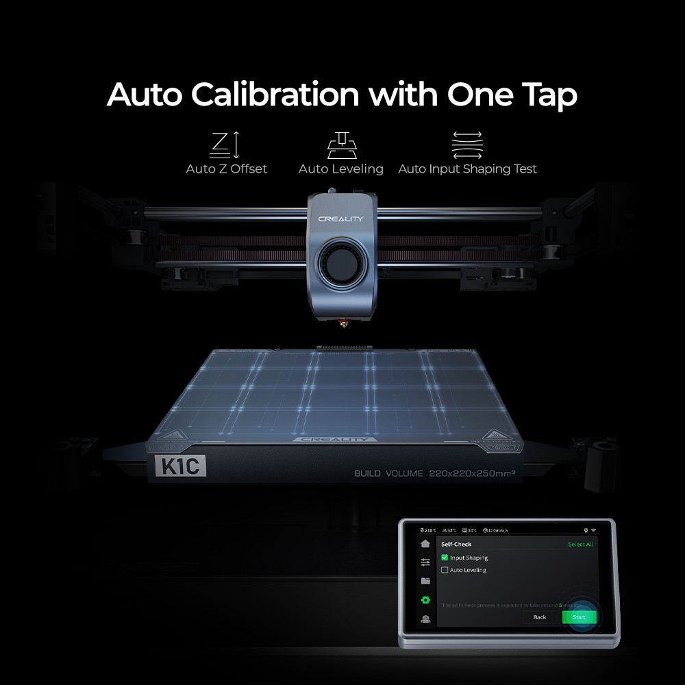Refurbished】Creality K1C 2025 Upgraded 3D Printer 600mm/s Speed