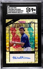 2023 Leaf Brice Matthews #T-BM4 Techni Super Prismatic Gold 1 1 SGC 9 Auto 10