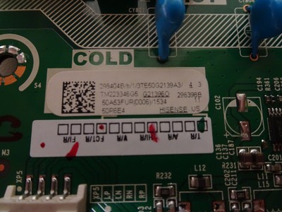 Hisense 50R6E4 50A6G Main Board 298404 / 298398 / 329910 (RSAG7