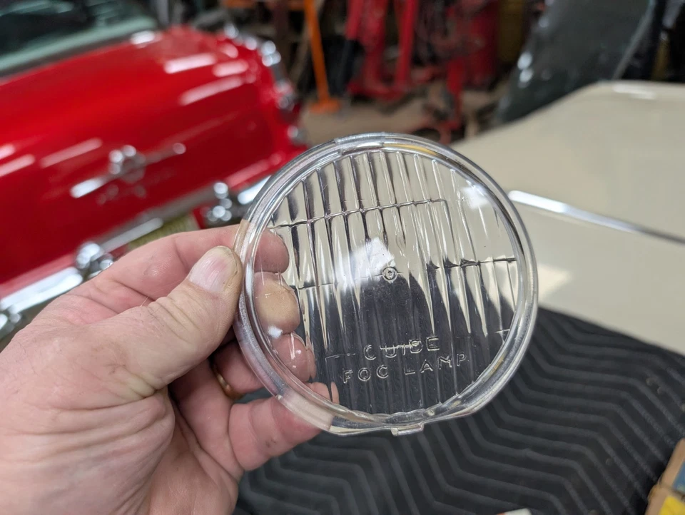 NOS 1942 1948 GM Fog Light Lens 4 5/8" Chevrolet Oldsmobile Pontiac 1946 1947 - Image 4 of 4