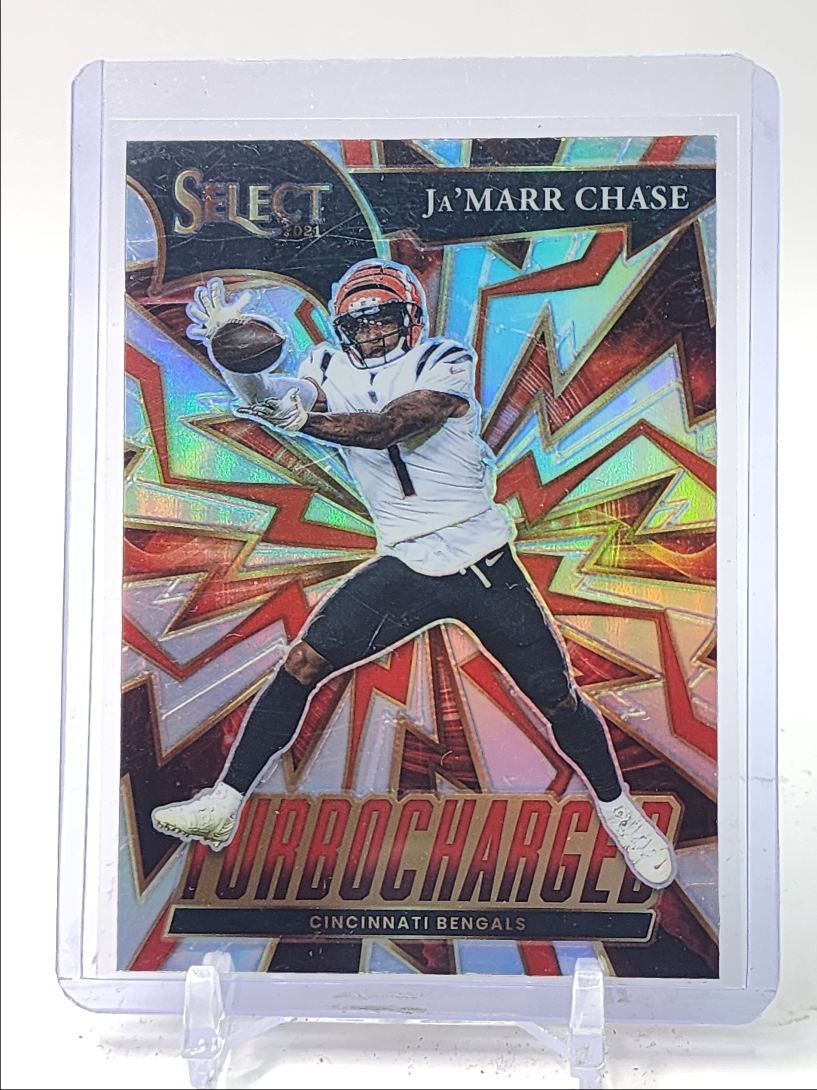 JA'MARR CHASE 2021 SELECT ROOKIE TURBOCHARGED SILVER PRIZM BENGALS RC Q3615