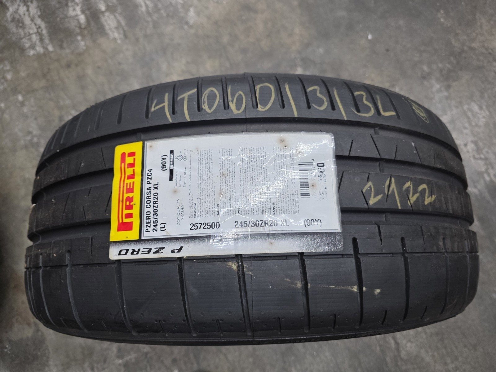 LAMBORGHINI HURACAN PIRELLI CORSA (PZC4) 245 30 R20 XL 90Y TIRE OEM 4T0601313L 2