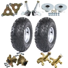 6" ATV 145/70-6 Tire Rim Wheel 3 Stud Axle Hub 17mm Front Spindle kit Mini Bike