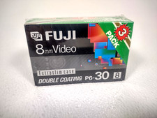 3 Pack Fuji Extra Slim Case 8mm Video Cassette MP P6-30 NEW SEALED Tape