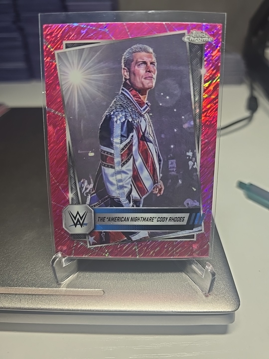 2025 Topps Chrome WWE - Cody Rhodes #1 Pink Shimmer Refractor