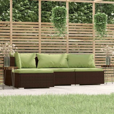 Garten Lounge Set Kissen Gartenmöbel Sofa Garnitur Sitzgruppe Poly Rattan vidaXL