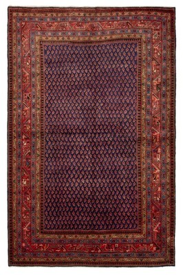 Vintage Hand-Knotted Area Rug 6'9'' x 10'5'' Traditional Oriental Wool Carpet