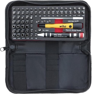 Wiha 75971 Master Technician's Set 4 ESD, 68-Piece w/ESD Safe Handle & Microbits