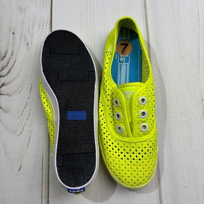 Keds Neon Yellow Size 7 Low Top Womens Laceless Retro Bold Sneakers Slip-On 80s