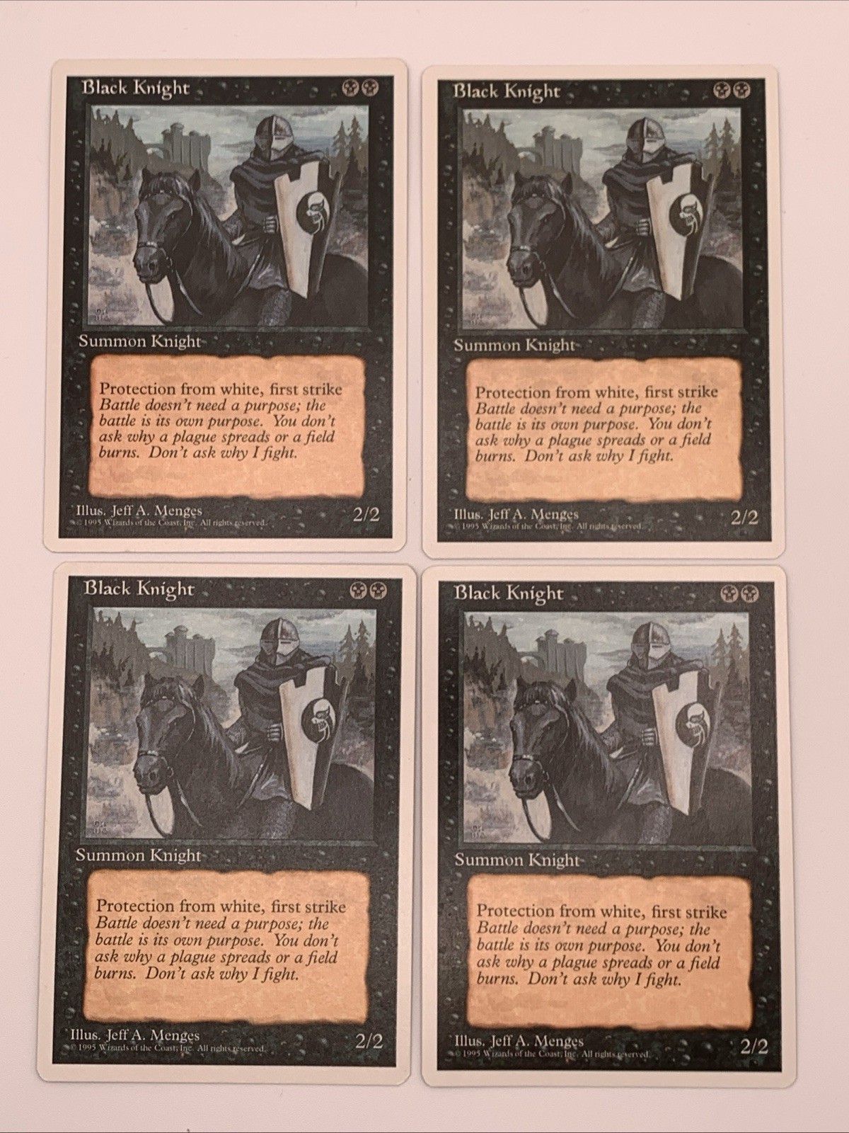 MTG NM  Black Knight X 4 Fourth 4th Edition Free Shipping & Tracking