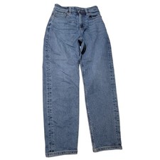 American Eagle Stretch Jeans Womens Size 00 Straight Mid Rise Medium Wash Denim