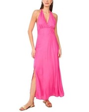 Vince Camuto Beaded Halter Maxi Dress Pink M NWT $99 – Evening Glam