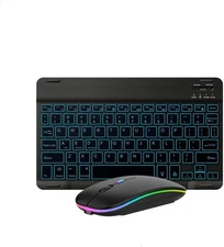 Wireless Bluetooth Keyboard And Mouse Set With 7 Color Led Backlight