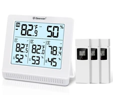 Geevon Indoor Outdoor Thermometer Wireless with 3 Remote Sensors, Digital Hyg...