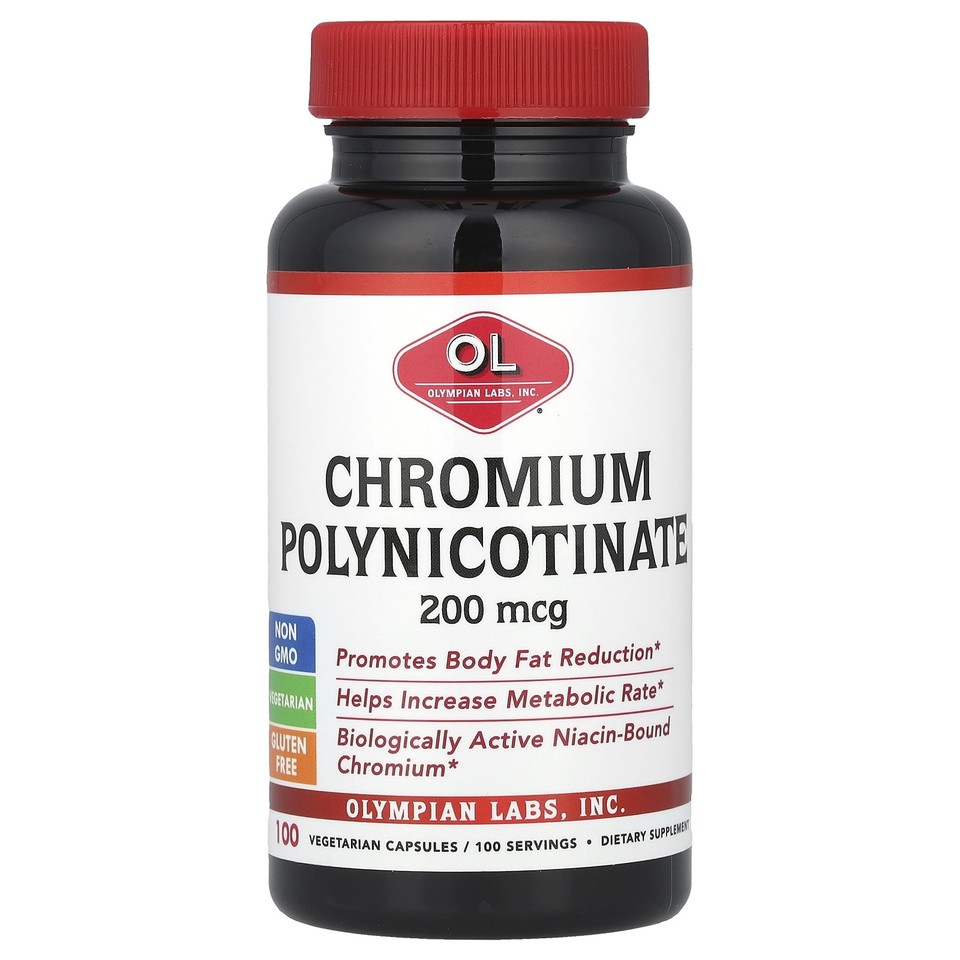 Olympian Labs Inc  Chromium Polynicotinate 200 mcg 100 Veggie Caps Vegetarian