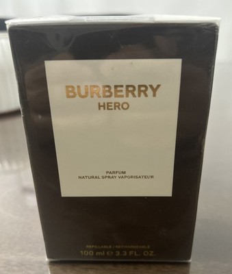 Burberry HERO PARFUM 3.3 FL OZ 100 ml Refillable For Men - New In Box Sealed