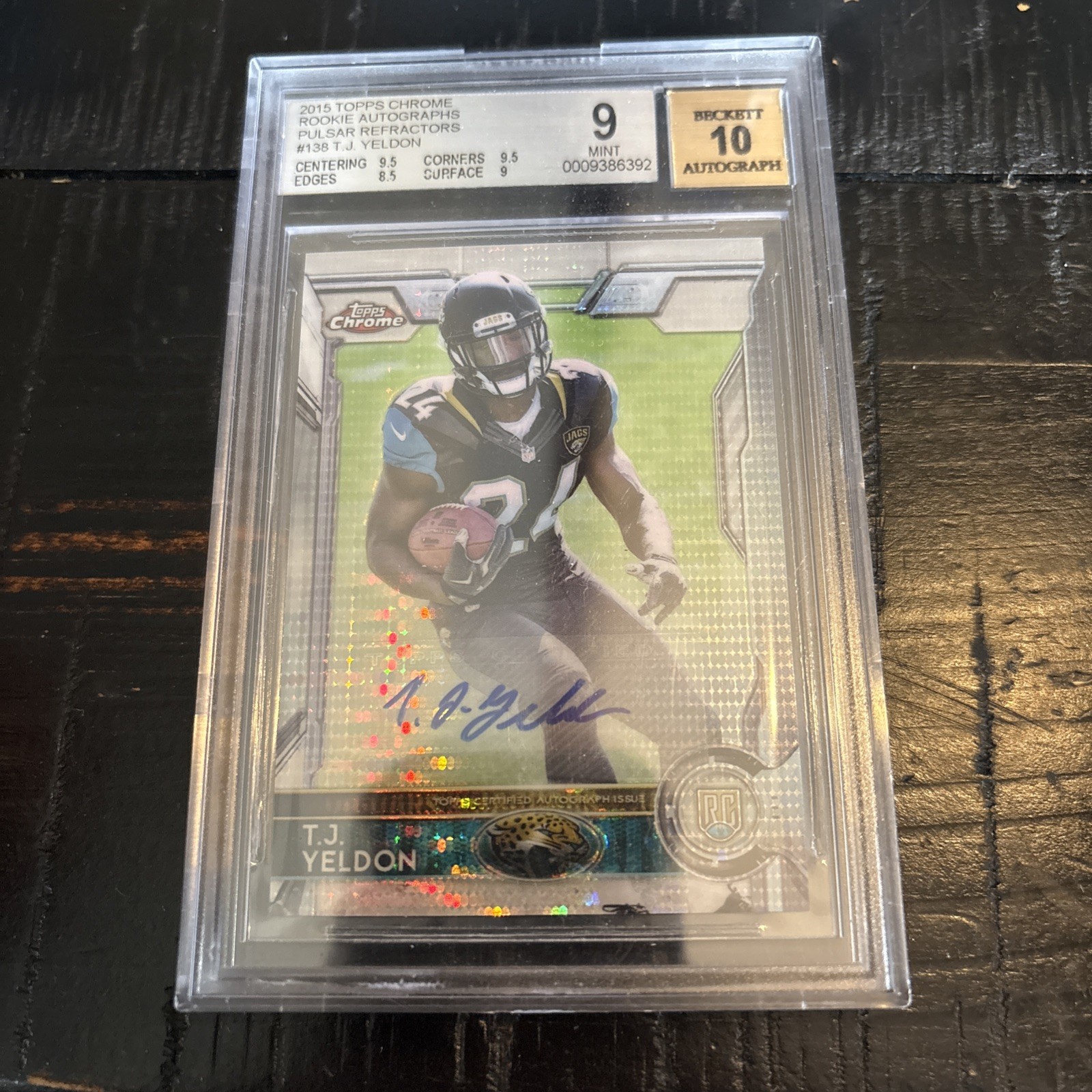 TJ Yeldon Topps Chrome #138 Autograph-Pulsar Refractor