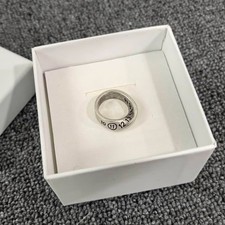 Maison Margiela Twisted Numbers Logo Ring Silver Tone Size 8 Designer Jewelry