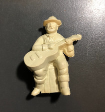 1950s Marx Seated Cowboy with Guitar, 60mm Beige Soft Vinyl Plastic  