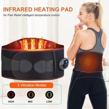 Cordless Infrared Heated Back Support Lumbar Lower Back Massage Belt PainRelief-