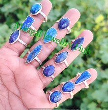 Lapis Lazuli Gemstone Rings 925 Sterling Silver Plated Wholesale Lot Jewellery