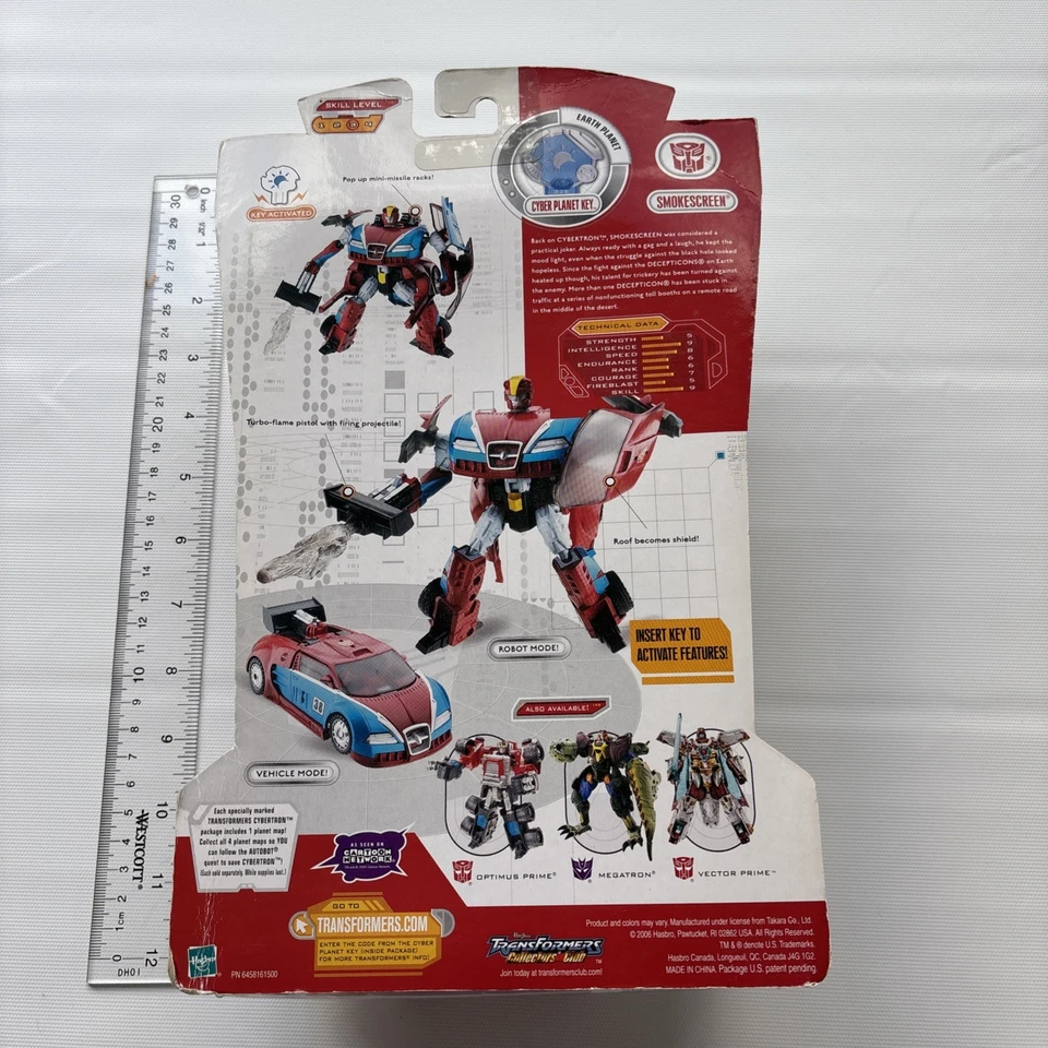 Figura de acción Transformer Cybertron Smokescreen Hasbro 2006 nueva sellada Foto 2 de 4